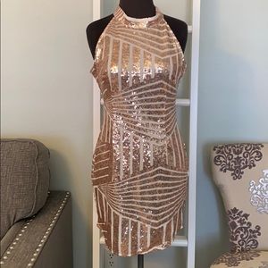 Rose Gold Sequin Dress